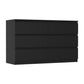 Oikiture 6 Chest of Drawers and 2 Bedside Tables Bedroom Set Black