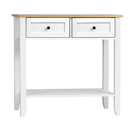 Oikiture Console Table Hallway 2 Drawers Display Shelf