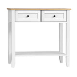 Oikiture Console Table Hallway 2 Drawers Display Shelf