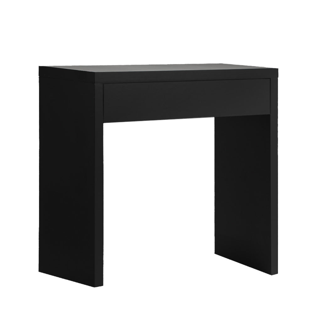 Oikiture Console Table with Drawer Black