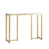 Oikiture Console Table Marble Effect Hall Display White&Gold