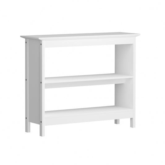 Oikiture 3-Tier Console Table Open Shelf Wooden White