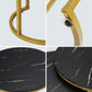 Oikiture Nesting  Coffee Table Set of 2 Marble Effect Gold Black