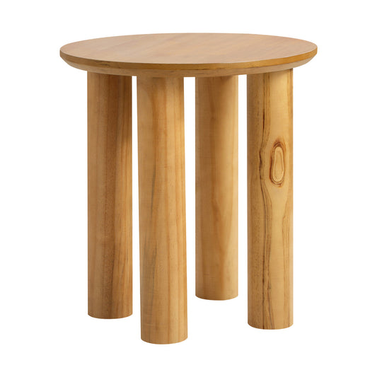 Oikiture Coffee Table Side End Tables Round Wooden