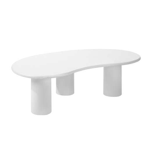 Oikiture Coffee Table Side Tables Living Room Irregular White