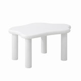 Oikiture Coffee Table Side Tables Living Room White Irregular