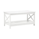 Oikiture Coffee Table Storage Rack 2-Tier White