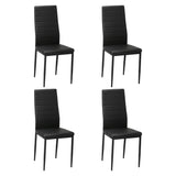 Oikiture 4PCS Dining Chairs High-Back Faux Leather Black