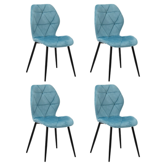 Oikiture Dining Chairs Set of 4 Velvet Blue