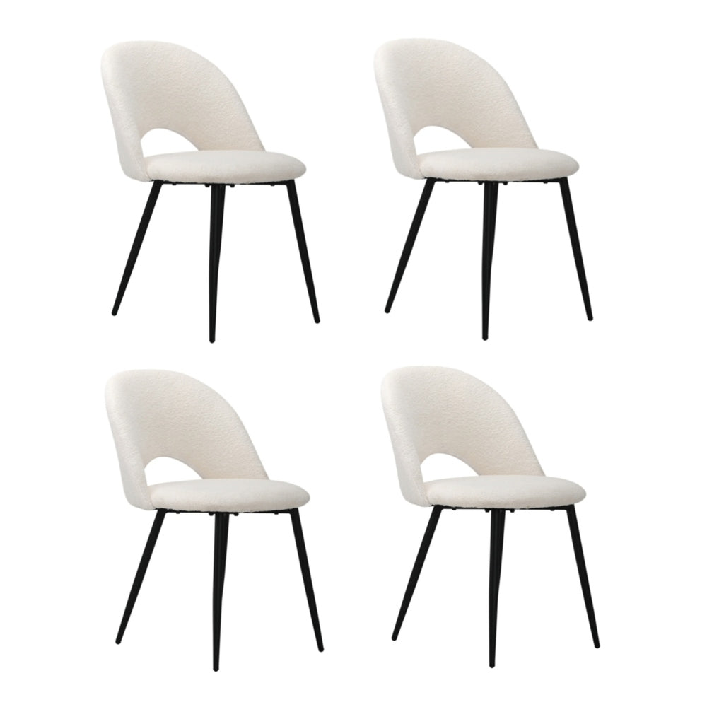Oikiture 4PCS Dining Chairs Accent Chair Armchair Sherpa White