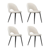 Oikiture 4PCS Dining Chairs Accent Chair Armchair Sherpa White