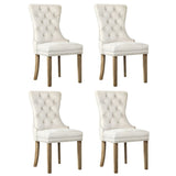 Oikiture 4x Velvet Dining Chairs French Provincial Tufted Beige