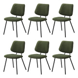Oikiture 6x Dining Chair Vintage Retro Polyester Padded Green