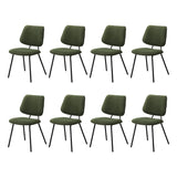 Oikiture 8x Dining Chair Vintage Retro Polyester Padded Green