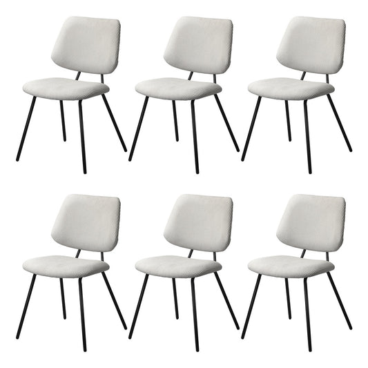 Oikiture 6x Dining Chair Vintage Retro Polyester Padded White