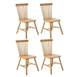 Oikiture 4x Dining Chairs Minimalist Vertical Back Wooden