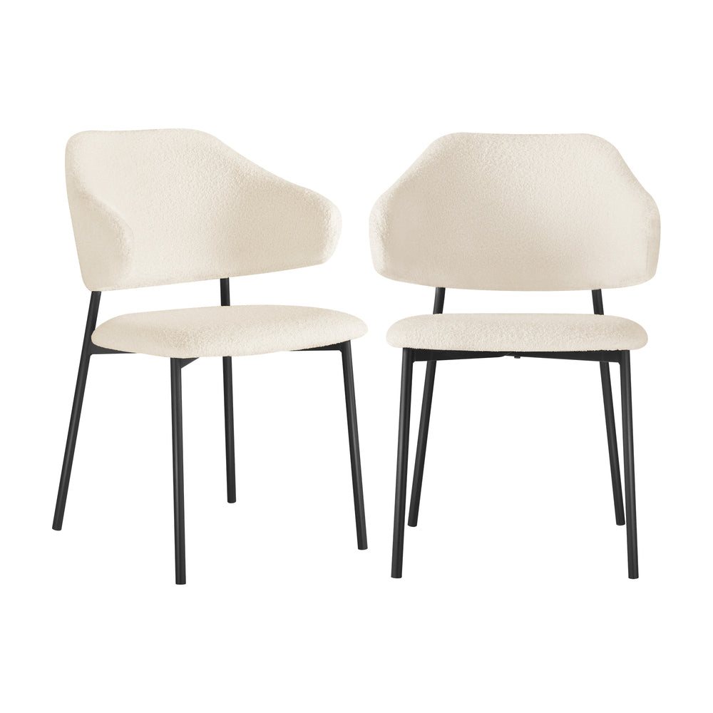 Oikiture Dining Chair Set of 2 White and Black