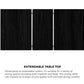 Oikiture 160cm Extendable Dining Table with 6PCS Dining Chairs Geometric Black