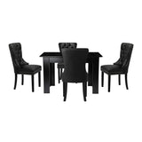 Oikiture Dining Set 160cm Extendable Table with 4PCS Chairs PU Leather