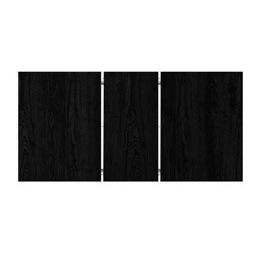 Oikiture 160cm Extendable Dining Table with 6x Hans Wegner Dining Chairs Black