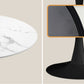 Oikiture 60cm Round Dining Table with 2PCS Dining Chairs PU Leather Black