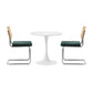 Oikiture 60cm Round Dining Table with 2PCS Dining Chairs Velvet Green