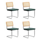 Oikiture 90cm Round Dining Table with 5PCS Dining Chairs Velvet White&Green