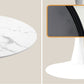 Oikiture 90cm Round Dining Table with 5PCS Dining Chairs Velvet White&Green