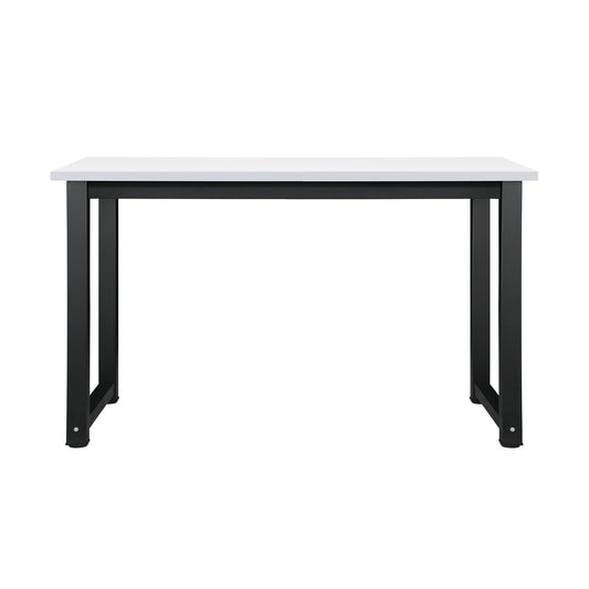 Oikiture Computer Desk Metal Frame White Top 120cm