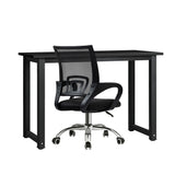 Oikiture Home Office Set Black Computer Desk and Mesh Office Chair