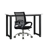Oikiture Home Office Set BK&WH Computer Desk and Mesh Office Chair