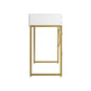 Oikiture Dressing Table Makeup Desk 2 Drawers White and Gold