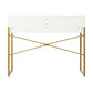 Oikiture Dressing Table Makeup Desk 2 Drawers White and Gold