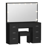 Oikiture Dressing Table Large Makeup Mirror 10 LED Bulbs Black