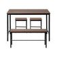 Oikiture Industrial Dining Table 4 Seaters with Kitchen Bench Chairs Natural