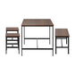 Oikiture Industrial Dining Table 4 Seaters with Kitchen Bench Chairs Natural