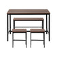 Oikiture Industrial Dining Table 4 Seaters with Kitchen Bench Chairs Natural