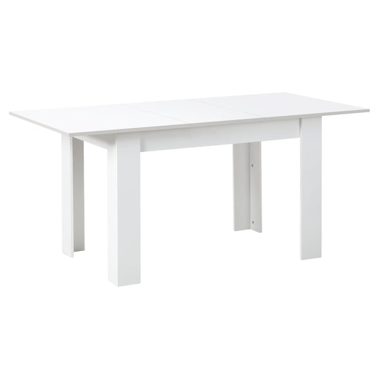 Oikiture 160cm Extendable Dining Table Cafe Table White