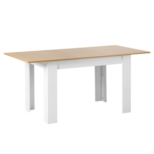 Oikiture 160cm Extendable Dining Table Wooden&White