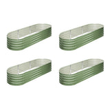 Livsip 4x Garden Bed 240x80x42cm Planter Box Raised Container Galvanised Green