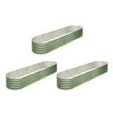 Livsip 3x Garden Bed 320x80x42cm Planter Box Raised Container Galvanised Green