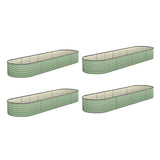 Livsip 4x Garden Bed 320x80x56cm Planter Box Raised Container Galvanised Green