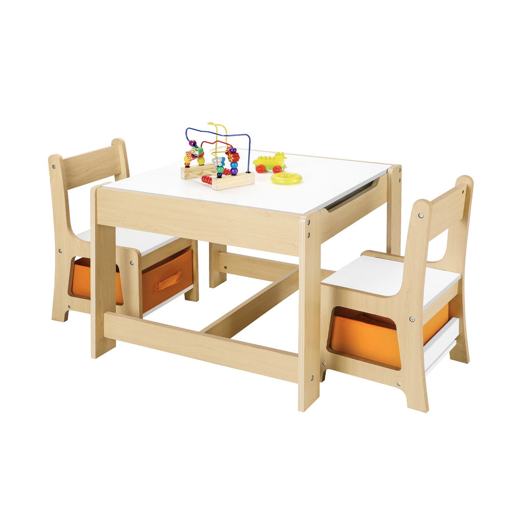 Oikiture Kids Table and Chairs Set with Toys Storage Box