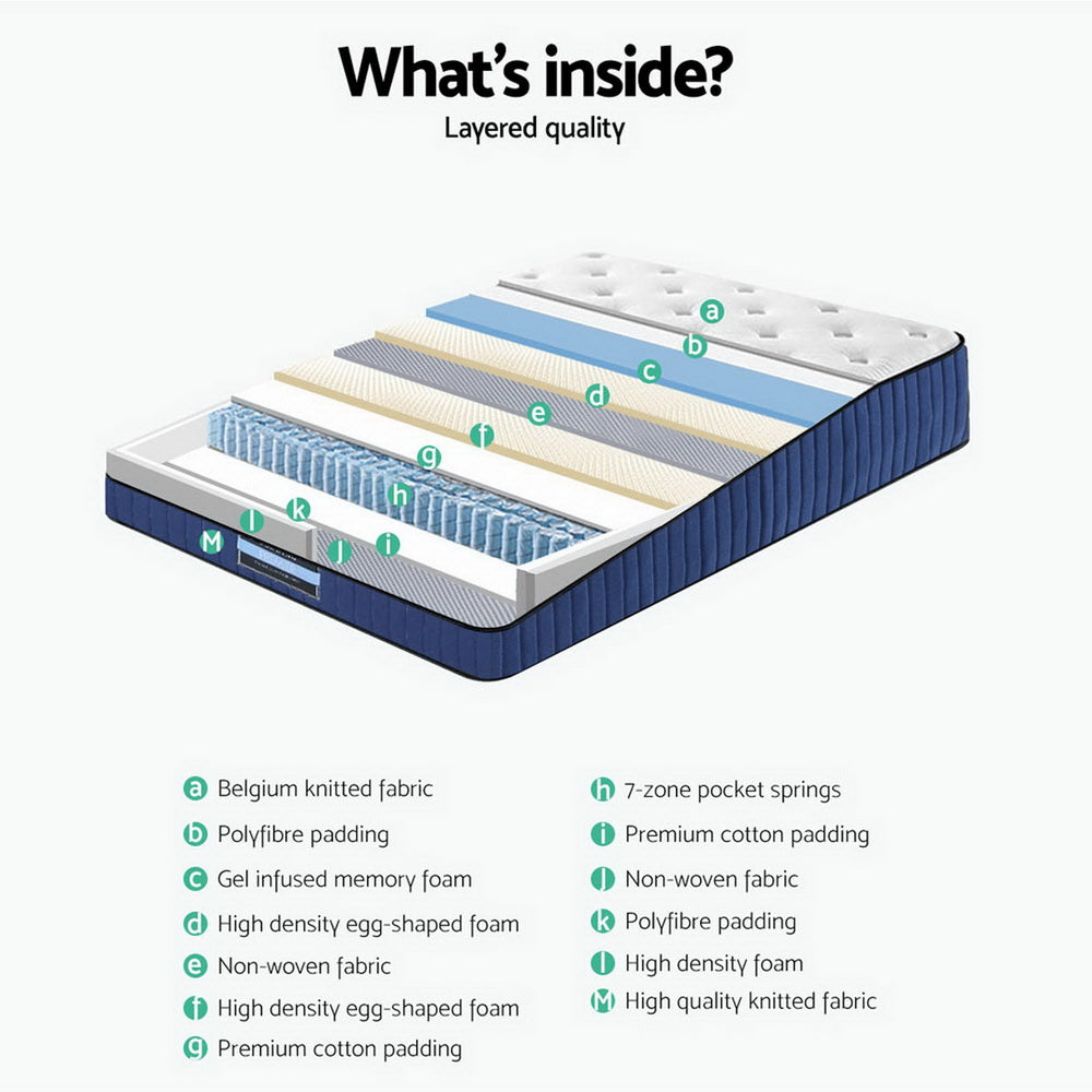 Giselle Bedding 34cm Mattress Cool Gel Memory Foam 7 Zone