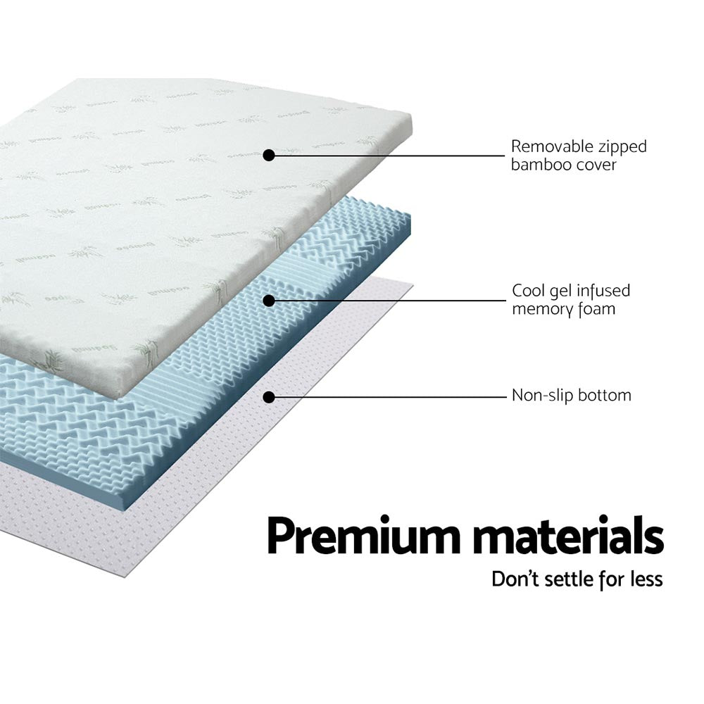 Giselle Bedding Memory Foam Mattress Topper 7-Zone 8cm