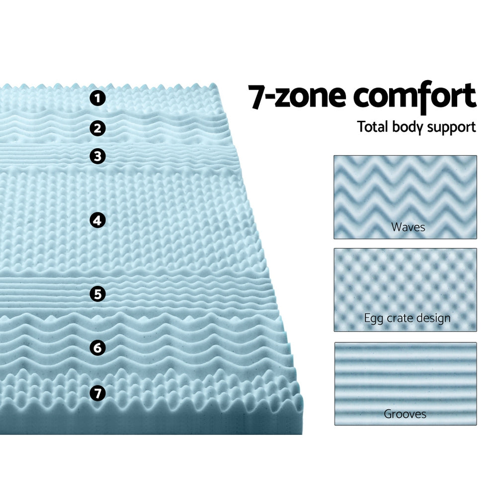Giselle Bedding Memory Foam Mattress Topper 7-Zone 8cm