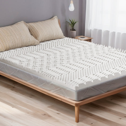 Giselle Bedding Memory Foam Mattress Topper 7-Zone Airflow Pad 8cm White