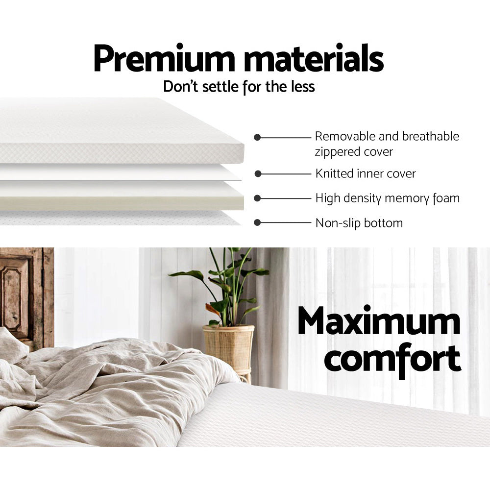 Giselle Bedding Memory Foam Mattress Topper 8cm