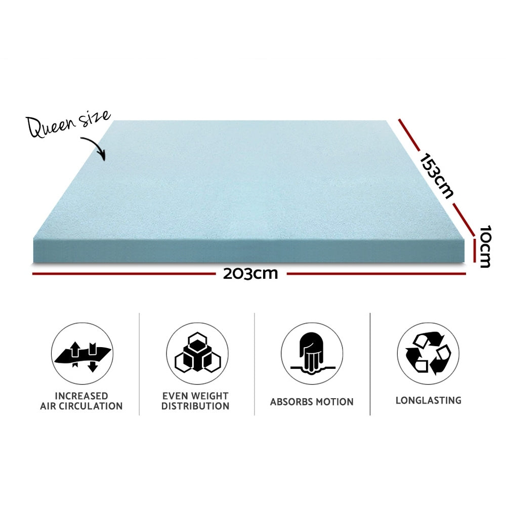 Giselle Bedding Memory Foam Mattress Topper Cool Gel Bed Mat Bamboo 10cm