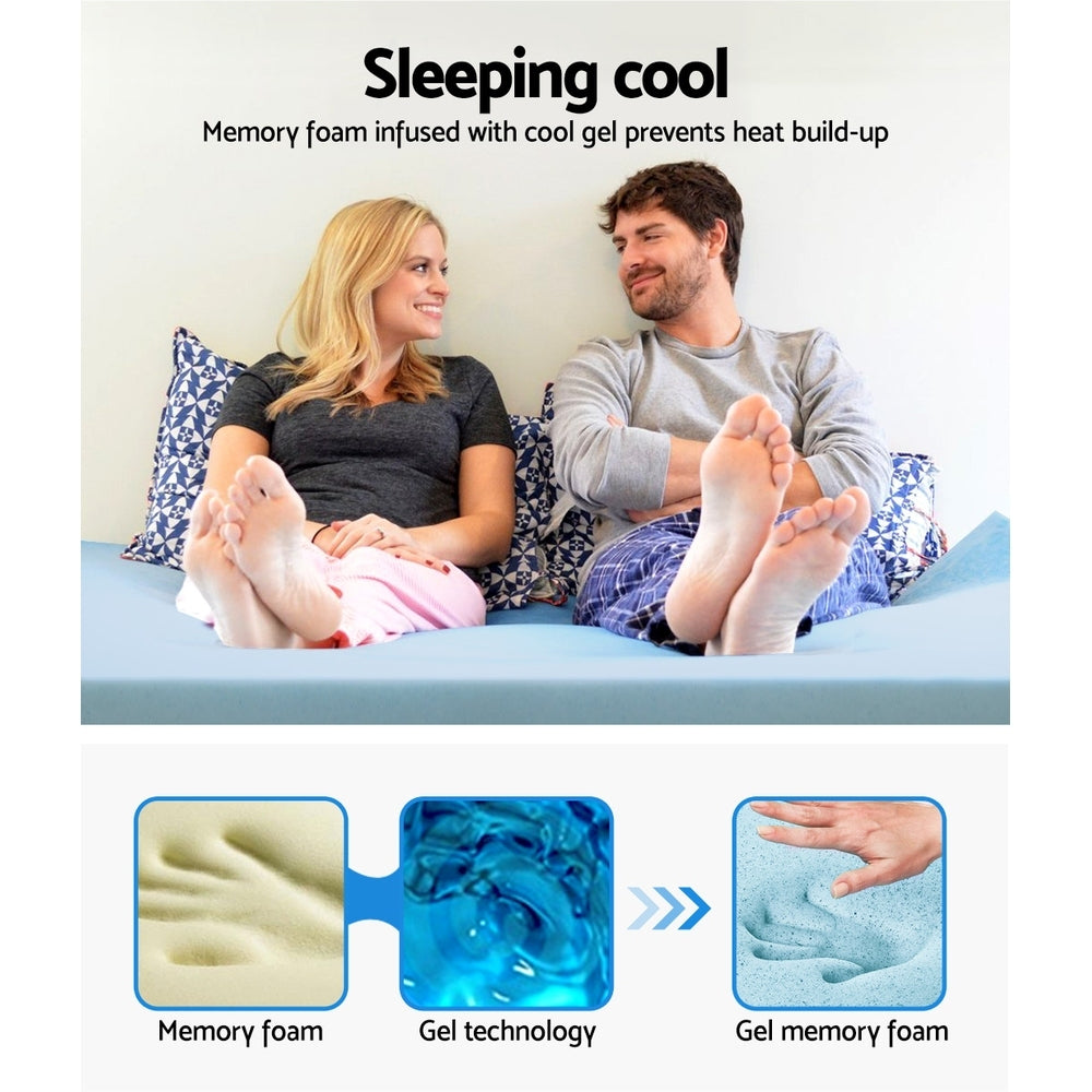 Giselle Bedding Memory Foam Mattress Topper Cool Gel Bed Mat Bamboo 10cm